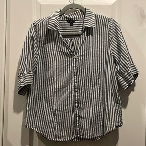 JCrew black and white striped shirt Size S